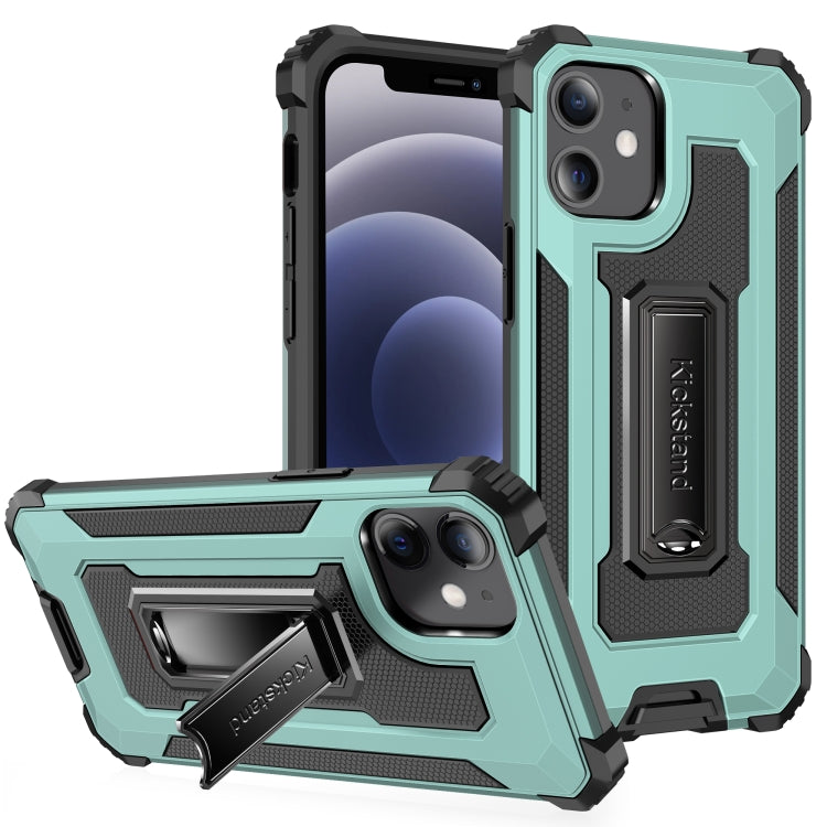 For iPhone 12 mini Knight Jazz PC+TPU Shockproof Protective Case with Foldable Holder