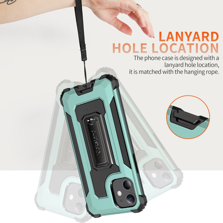 For iPhone 12 mini Knight Jazz PC+TPU Shockproof Protective Case with Foldable Holder