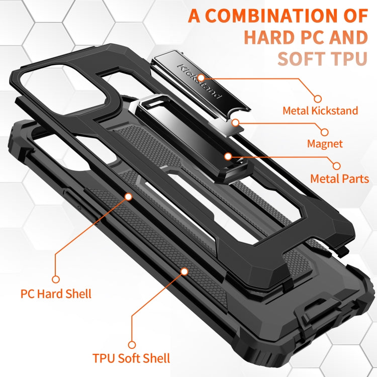 For iPhone 12 mini Knight Jazz PC+TPU Shockproof Protective Case with Foldable Holder
