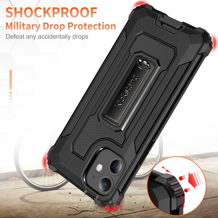 For iPhone 12 mini Knight Jazz PC+TPU Shockproof Protective Case with Foldable Holder