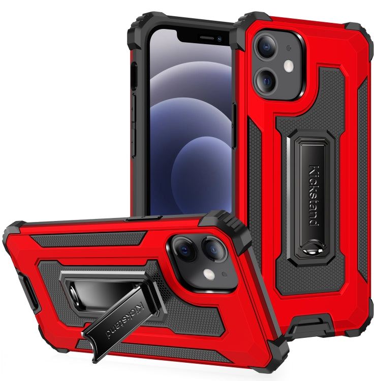 For iPhone 12 mini Knight Jazz PC+TPU Shockproof Protective Case with Foldable Holder
