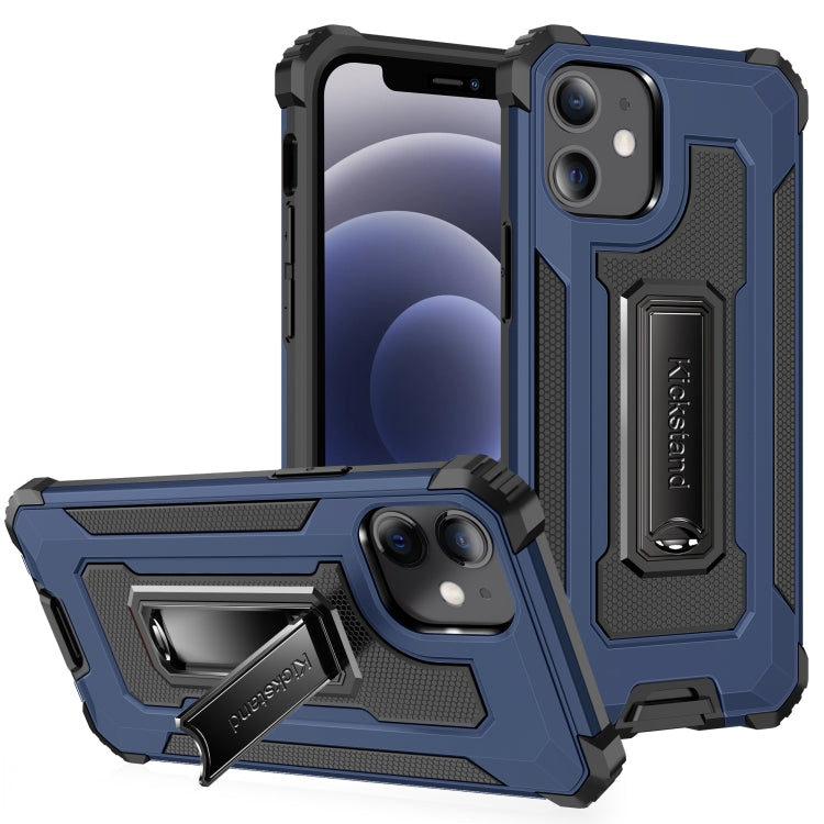 For iPhone 12 mini Knight Jazz PC+TPU Shockproof Protective Case with Foldable Holder