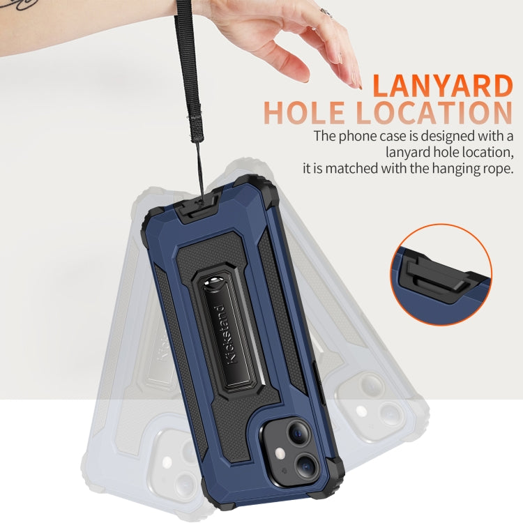 For iPhone 12 mini Knight Jazz PC+TPU Shockproof Protective Case with Foldable Holder