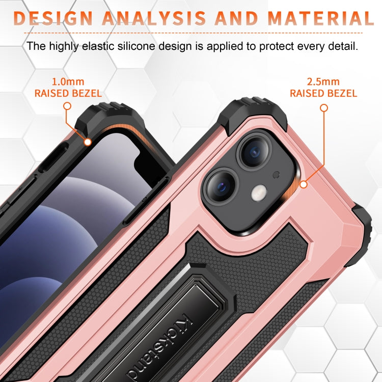 For iPhone 12 mini Knight Jazz PC+TPU Shockproof Protective Case with Foldable Holder