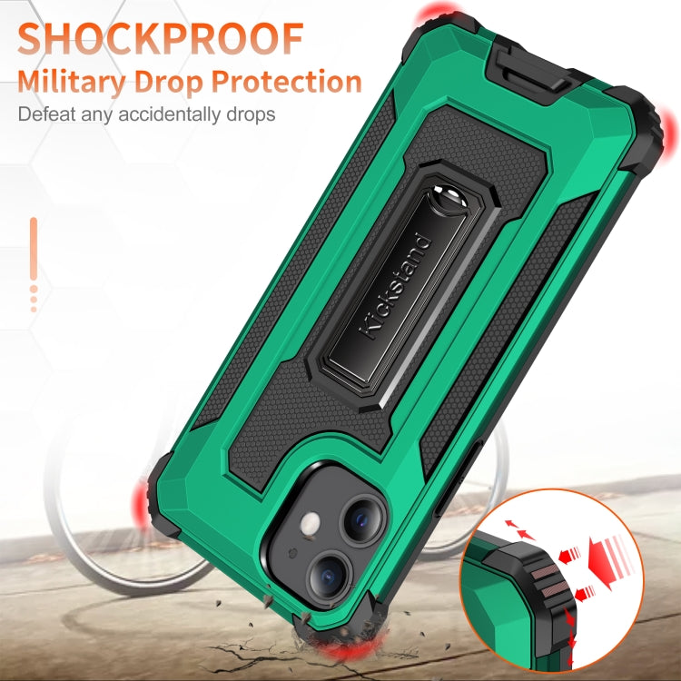 For iPhone 12 mini Knight Jazz PC+TPU Shockproof Protective Case with Foldable Holder