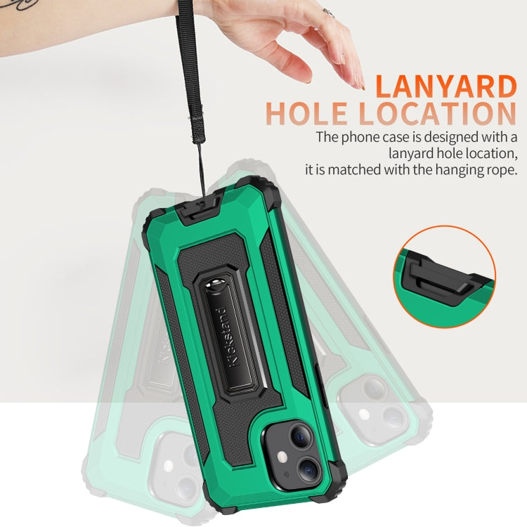 For iPhone 12 mini Knight Jazz PC+TPU Shockproof Protective Case with Foldable Holder