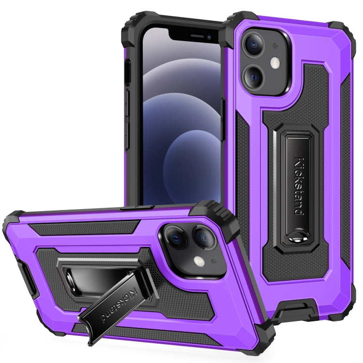 For iPhone 12 mini Knight Jazz PC+TPU Shockproof Protective Case with Foldable Holder