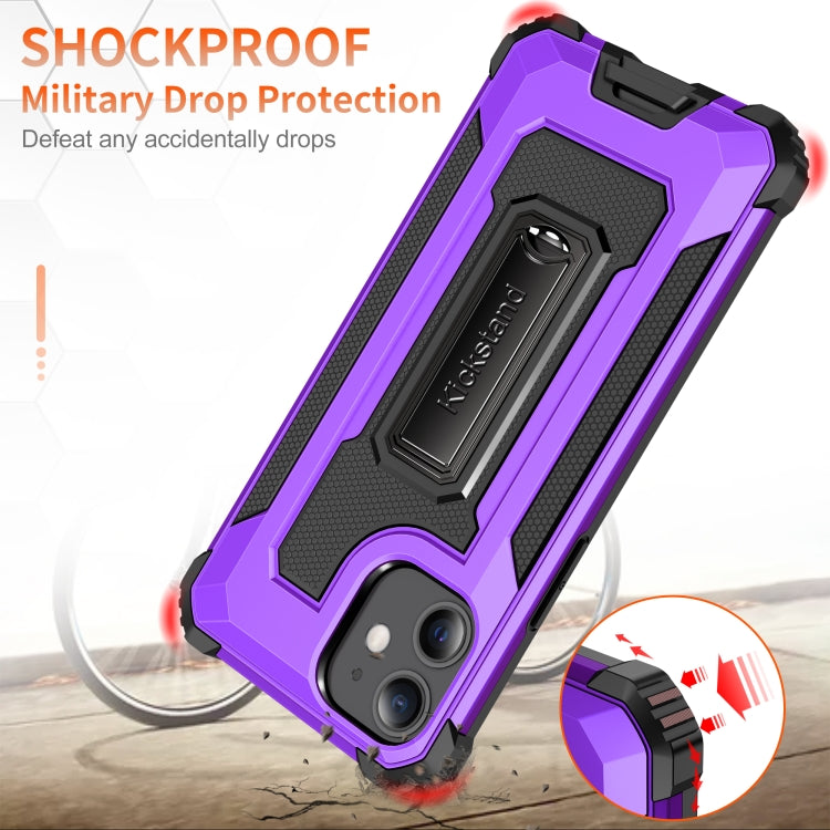 For iPhone 12 mini Knight Jazz PC+TPU Shockproof Protective Case with Foldable Holder