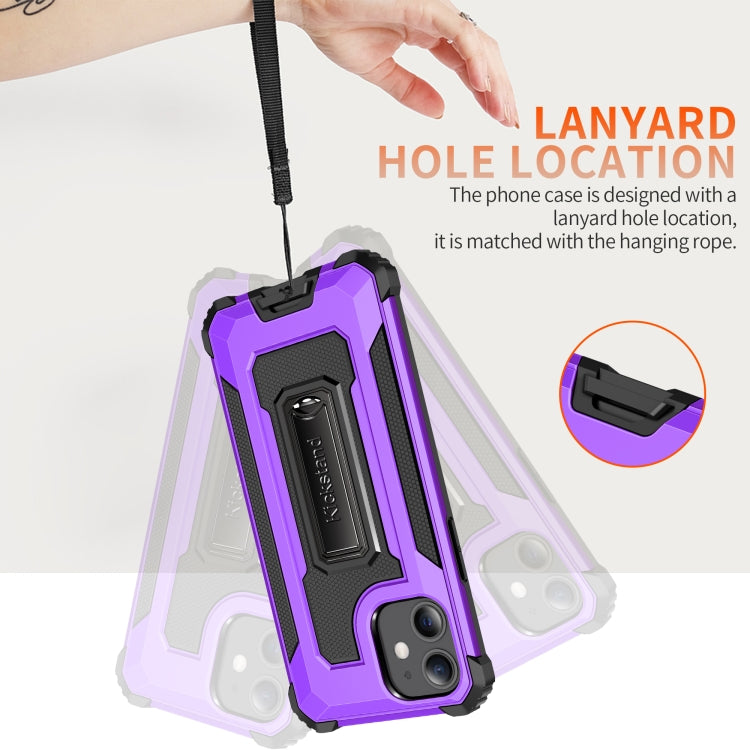 For iPhone 12 mini Knight Jazz PC+TPU Shockproof Protective Case with Foldable Holder
