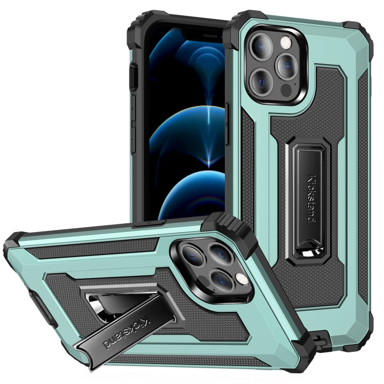 For iPhone 12 / 12 Pro Knight Jazz PC+TPU Shockproof Protective Case with Foldable Holder