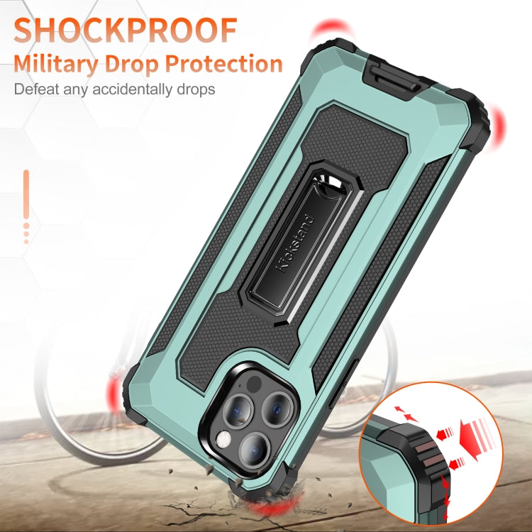 For iPhone 12 / 12 Pro Knight Jazz PC+TPU Shockproof Protective Case with Foldable Holder