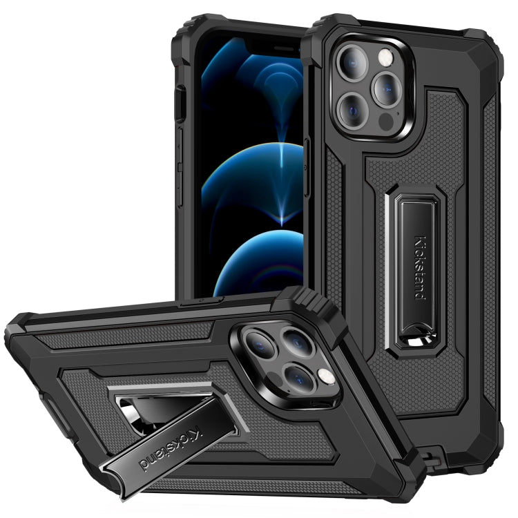 For iPhone 12 / 12 Pro Knight Jazz PC+TPU Shockproof Protective Case with Foldable Holder