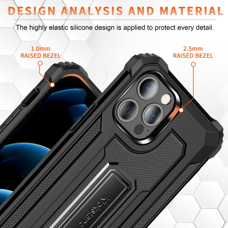 For iPhone 12 / 12 Pro Knight Jazz PC+TPU Shockproof Protective Case with Foldable Holder