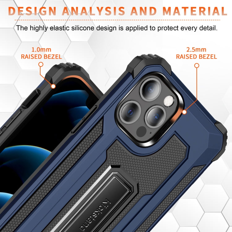 For iPhone 12 / 12 Pro Knight Jazz PC+TPU Shockproof Protective Case with Foldable Holder