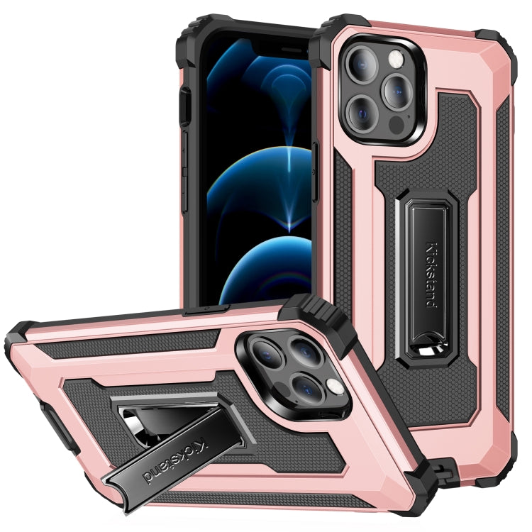 For iPhone 12 / 12 Pro Knight Jazz PC+TPU Shockproof Protective Case with Foldable Holder