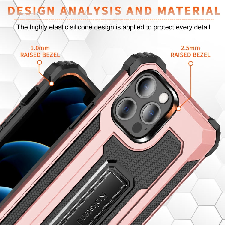 For iPhone 12 / 12 Pro Knight Jazz PC+TPU Shockproof Protective Case with Foldable Holder