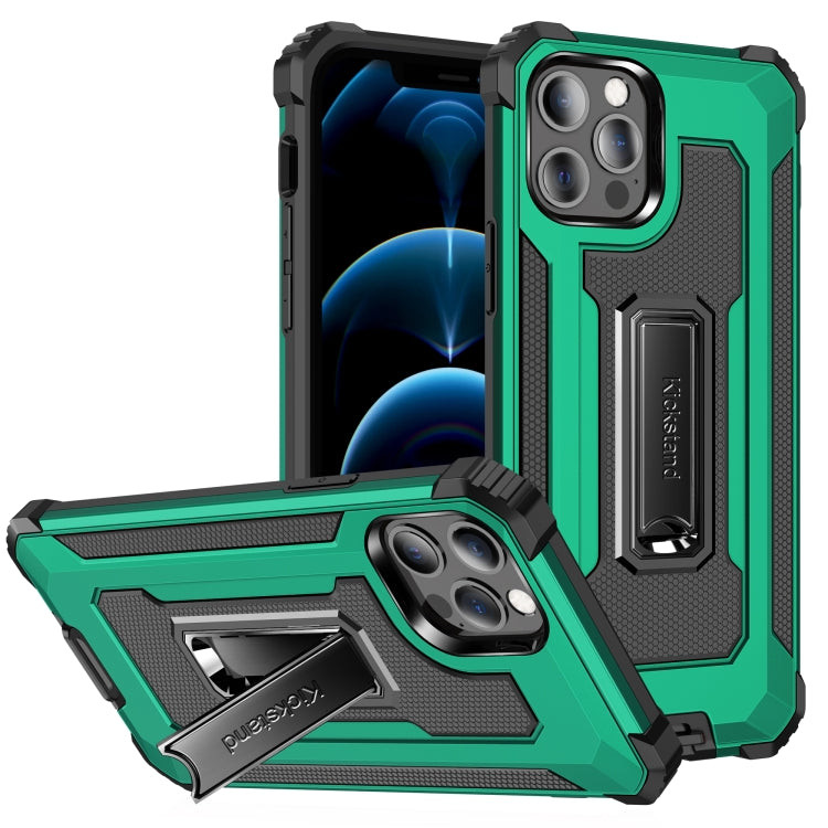 For iPhone 12 / 12 Pro Knight Jazz PC+TPU Shockproof Protective Case with Foldable Holder