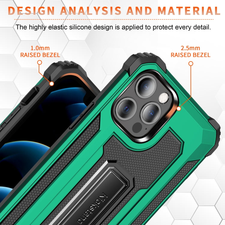 For iPhone 12 / 12 Pro Knight Jazz PC+TPU Shockproof Protective Case with Foldable Holder