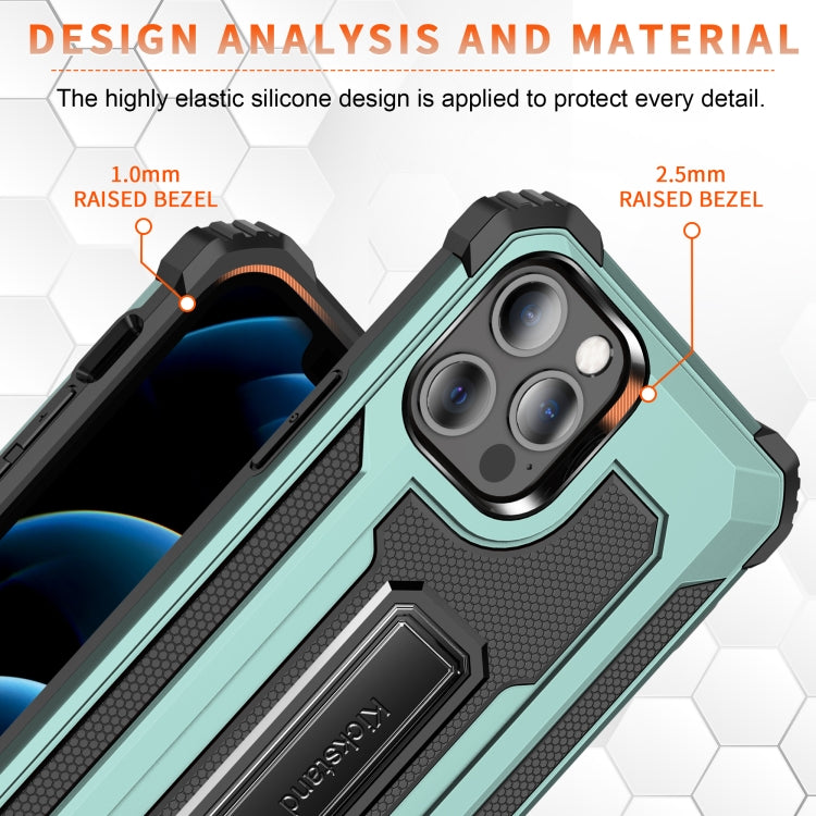 For iPhone 12 Pro Max Knight Jazz PC+TPU Shockproof Protective Case with Foldable Holder
