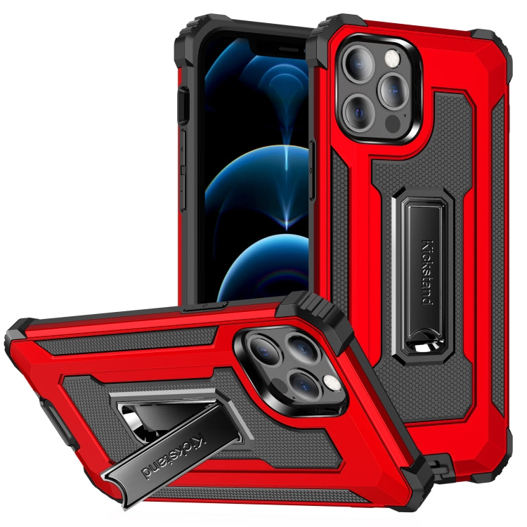 For iPhone 12 Pro Max Knight Jazz PC+TPU Shockproof Protective Case with Foldable Holder
