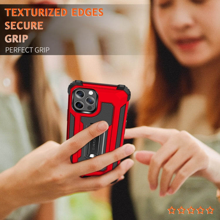 For iPhone 12 Pro Max Knight Jazz PC+TPU Shockproof Protective Case with Foldable Holder