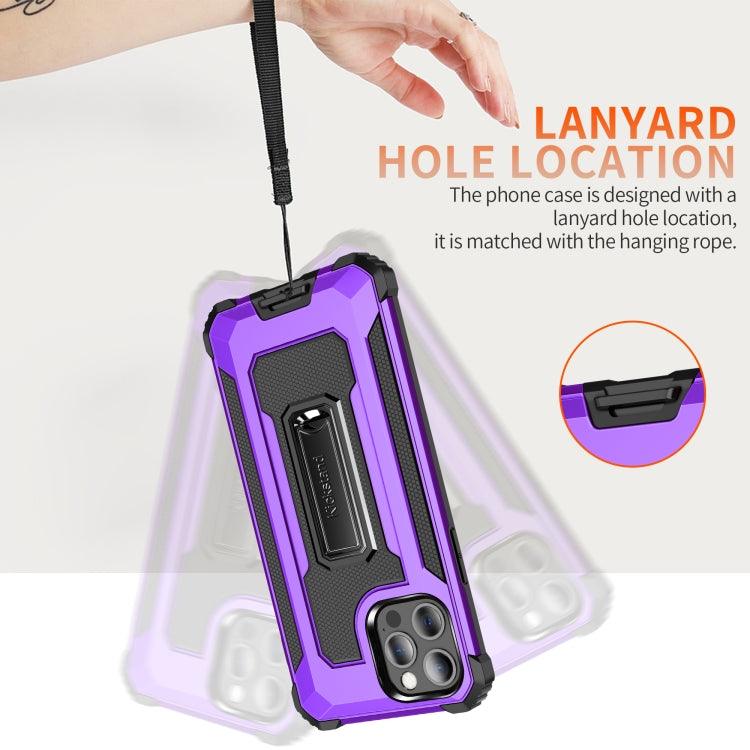 For iPhone 12 Pro Max Knight Jazz PC+TPU Shockproof Protective Case with Foldable Holder