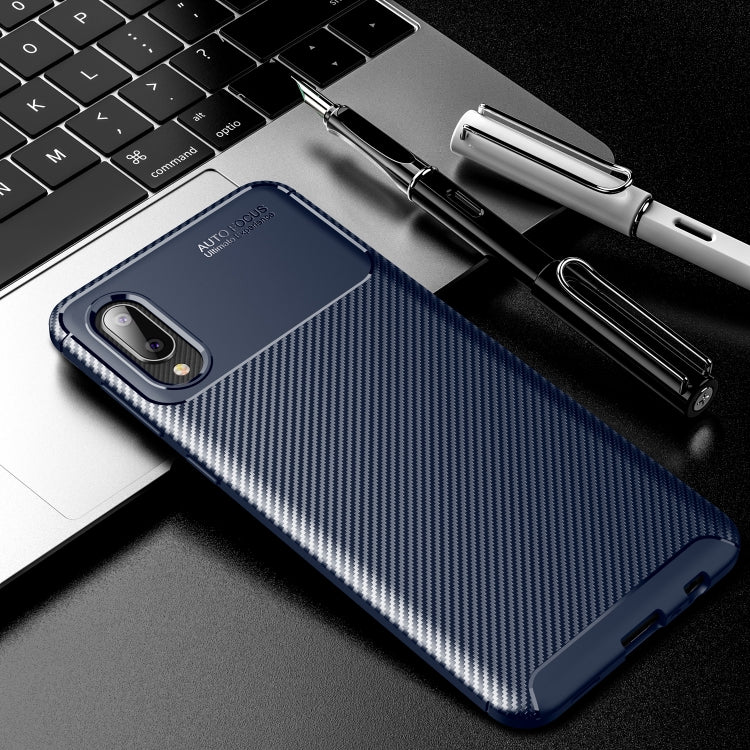 For Samsung Galaxy A02 Carbon Fiber Texture Shockproof TPU Case