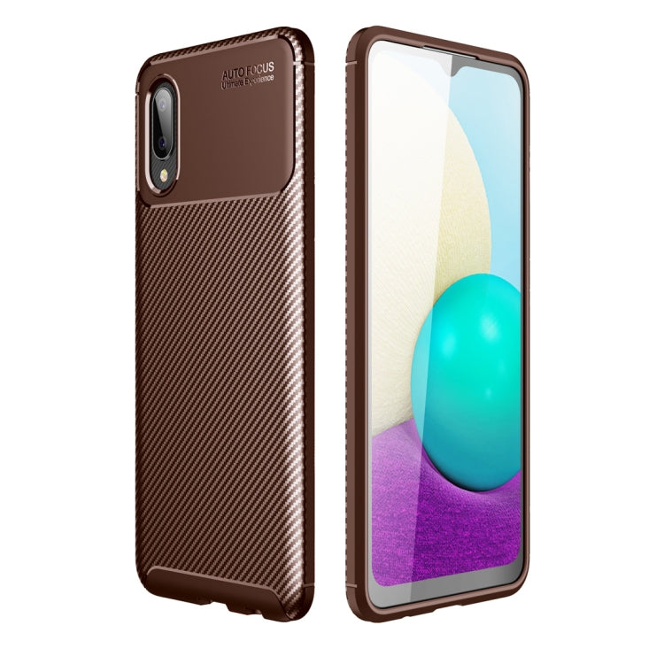 For Samsung Galaxy A02 Carbon Fiber Texture Shockproof TPU Case