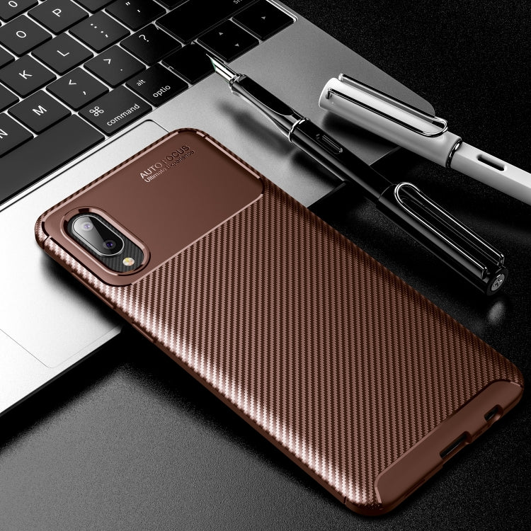 For Samsung Galaxy A02 Carbon Fiber Texture Shockproof TPU Case