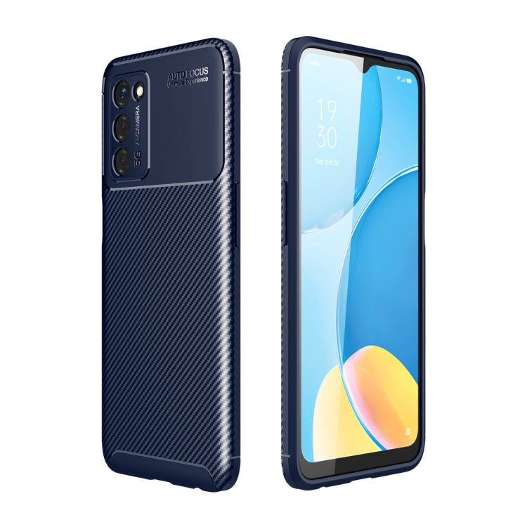 For OPPO A55 5G Carbon Fiber Texture Shockproof TPU Case