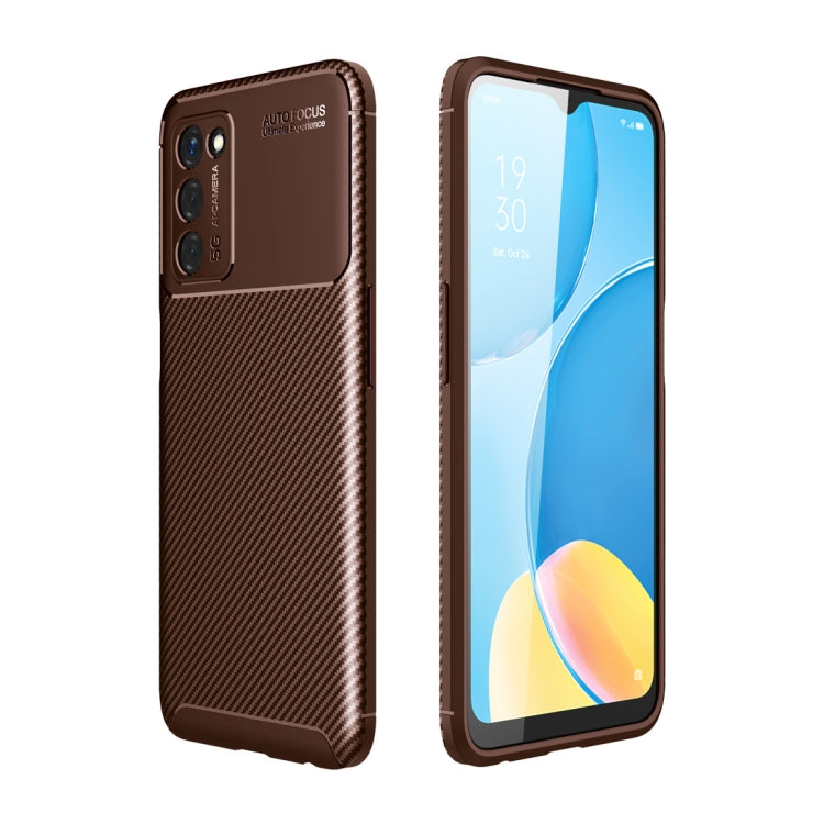 For OPPO A55 5G Carbon Fiber Texture Shockproof TPU Case