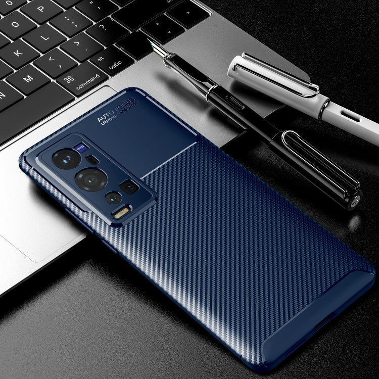 For vivo X60 Pro+ Carbon Fiber Texture Shockproof TPU Case