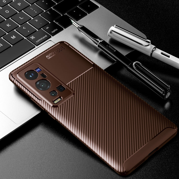 For vivo X60 Pro+ Carbon Fiber Texture Shockproof TPU Case