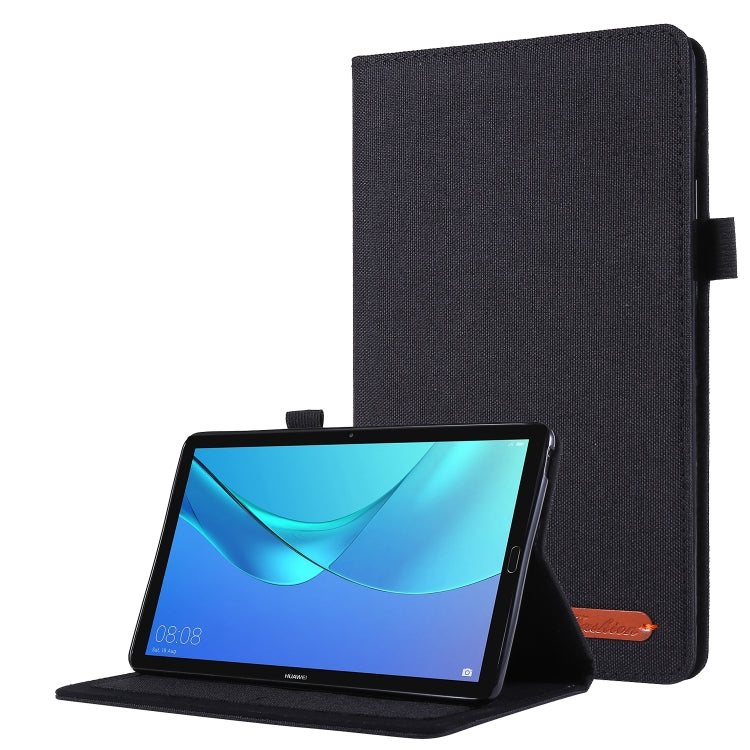 For Huawei M5 8.0 Horizontal Flip TPU + Fabric PU Leather Protective Case with Name Card Clip