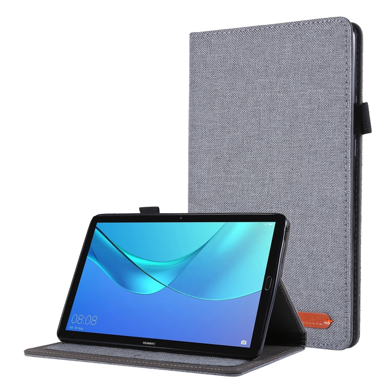 For Huawei M5 8.0 Horizontal Flip TPU + Fabric PU Leather Protective Case with Name Card Clip