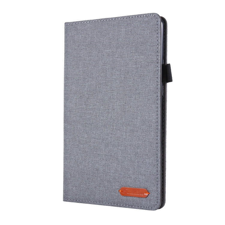 For Huawei M5 8.0 Horizontal Flip TPU + Fabric PU Leather Protective Case with Name Card Clip