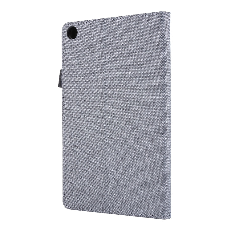 For Huawei M5 8.0 Horizontal Flip TPU + Fabric PU Leather Protective Case with Name Card Clip