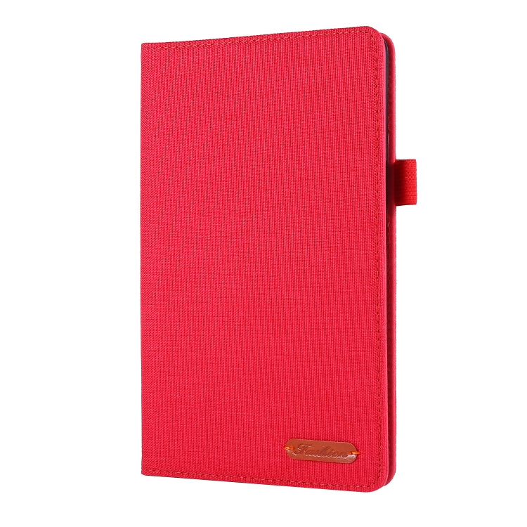 For Huawei M5 8.0 Horizontal Flip TPU + Fabric PU Leather Protective Case with Name Card Clip