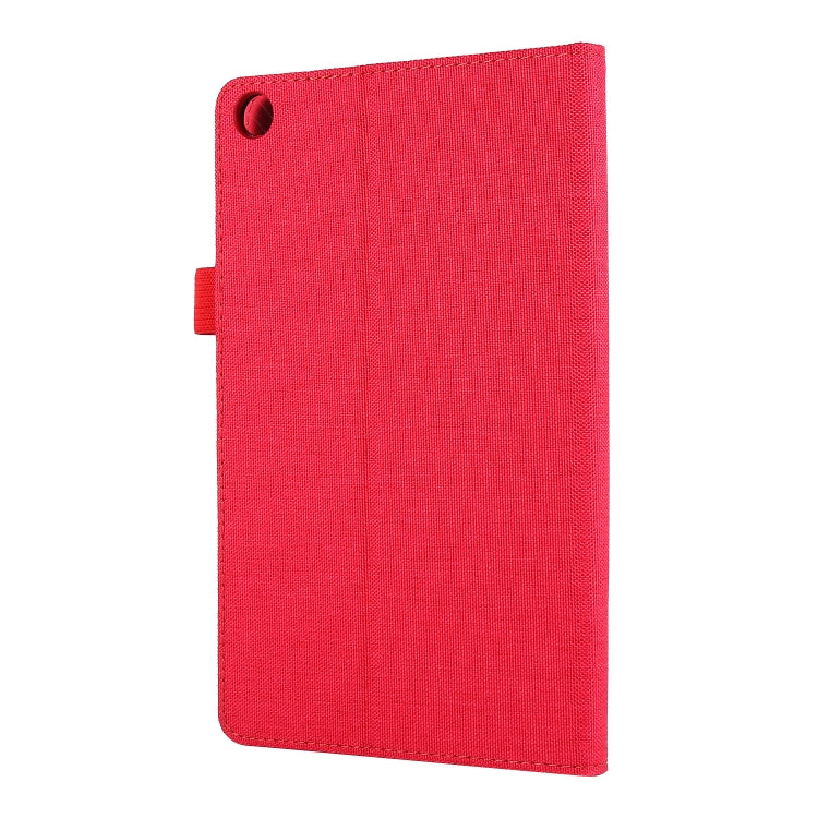 For Huawei M5 8.0 Horizontal Flip TPU + Fabric PU Leather Protective Case with Name Card Clip