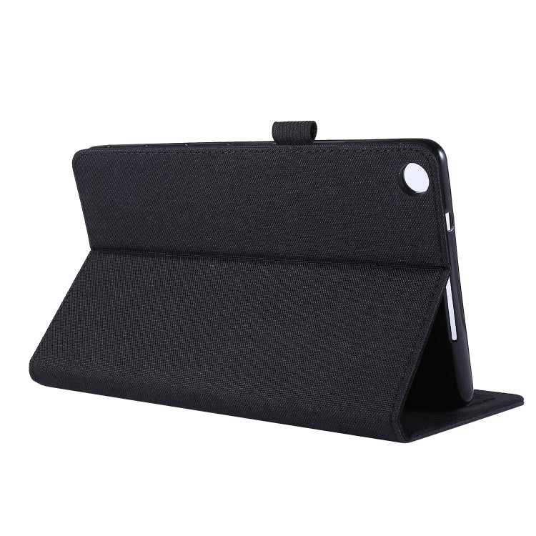 For Huawei M5 8.0 Horizontal Flip TPU + Fabric PU Leather Protective Case with Name Card Clip