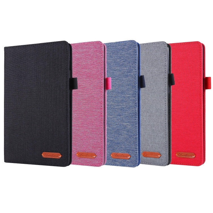 For Huawei M5 8.0 Horizontal Flip TPU + Fabric PU Leather Protective Case with Name Card Clip
