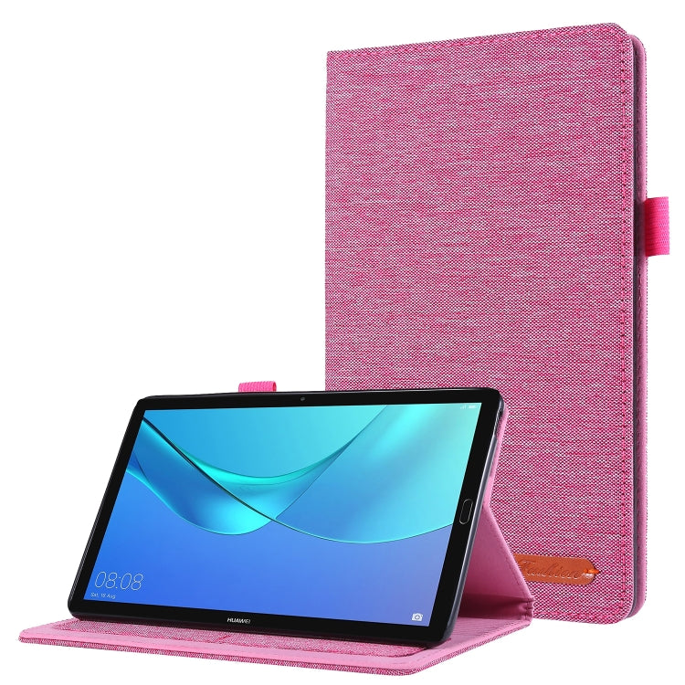 For Huawei M5 8.0 Horizontal Flip TPU + Fabric PU Leather Protective Case with Name Card Clip