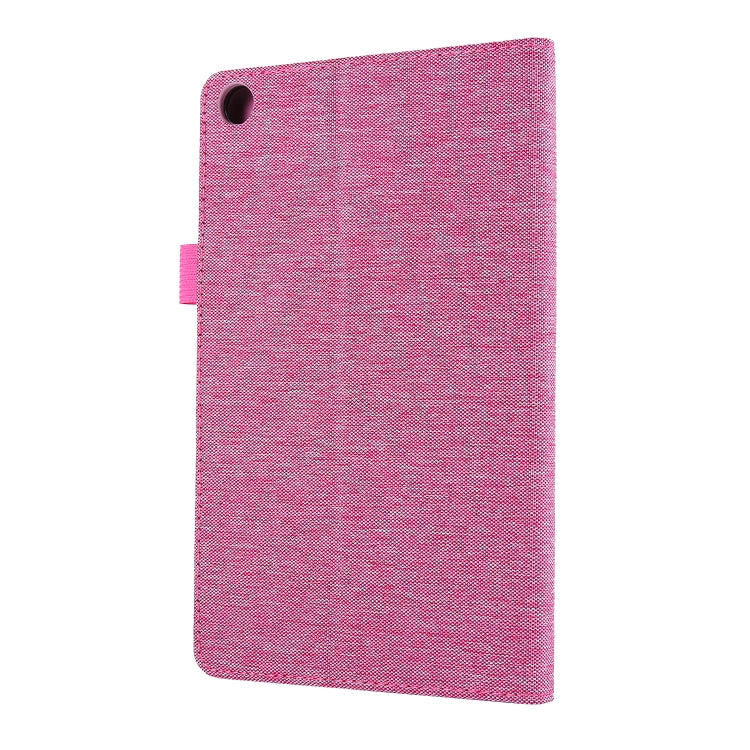 For Huawei M5 8.0 Horizontal Flip TPU + Fabric PU Leather Protective Case with Name Card Clip