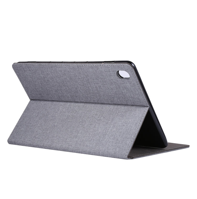 For Huawei M6 8.4 Horizontal Flip TPU + Fabric PU Leather Protective Case with Name Card Clip