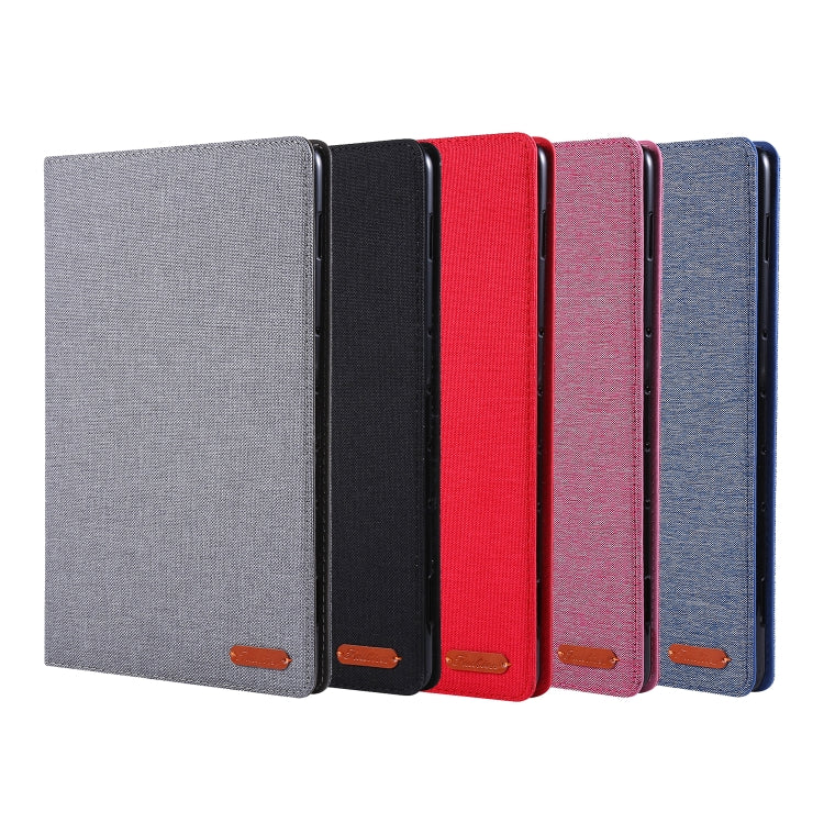 For Huawei M6 8.4 Horizontal Flip TPU + Fabric PU Leather Protective Case with Name Card Clip