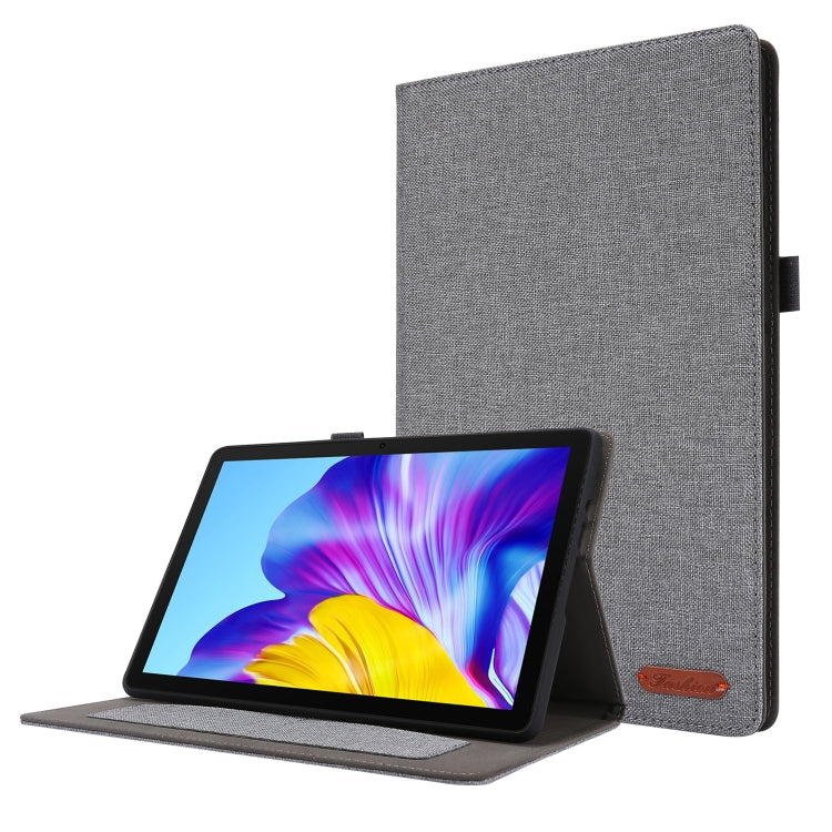 For Huawei Enjoy Tablet 2 10.1 / T10 / T10S Horizontal Flip TPU + Fabric PU Leather Protective Case with Name Card Clip