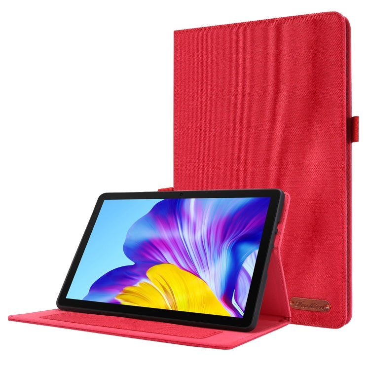 For Huawei Enjoy Tablet 2 10.1 / T10 / T10S Horizontal Flip TPU + Fabric PU Leather Protective Case with Name Card Clip