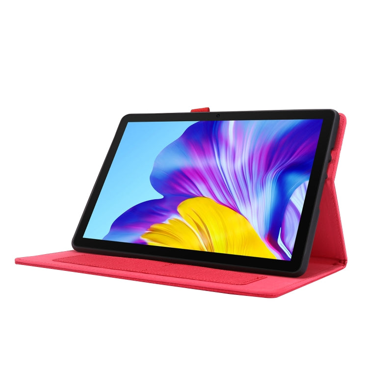 For Huawei Enjoy Tablet 2 10.1 / T10 / T10S Horizontal Flip TPU + Fabric PU Leather Protective Case with Name Card Clip