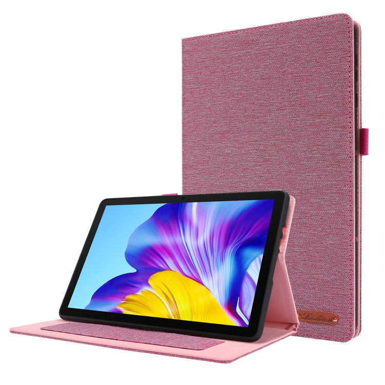 For Huawei Enjoy Tablet 2 10.1 / T10 / T10S Horizontal Flip TPU + Fabric PU Leather Protective Case with Name Card Clip