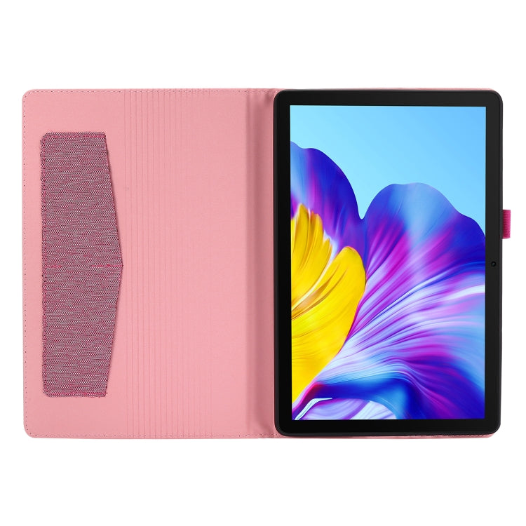 For Huawei Enjoy Tablet 2 10.1 / T10 / T10S Horizontal Flip TPU + Fabric PU Leather Protective Case with Name Card Clip